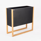 Blomma | In Steel - Architectural planter box. Steel plant trough with timber wood legs. Designer plant pot cape town johannesburg South Africa. wabi sabi scandinavian 
