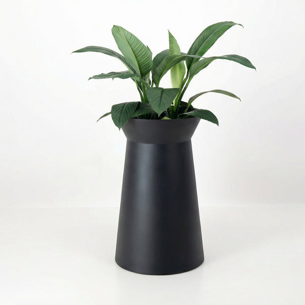 Plantr - Conva Black architectural designer planter. Interior contemporary pot plant. Indoor & outdoor